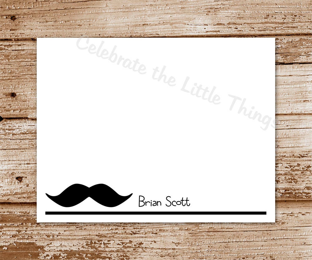 SET of 12 MUSTACHE Personalized Stationery : little mister, little man, moustache, thank you card, note cards, notecards Il_170x135