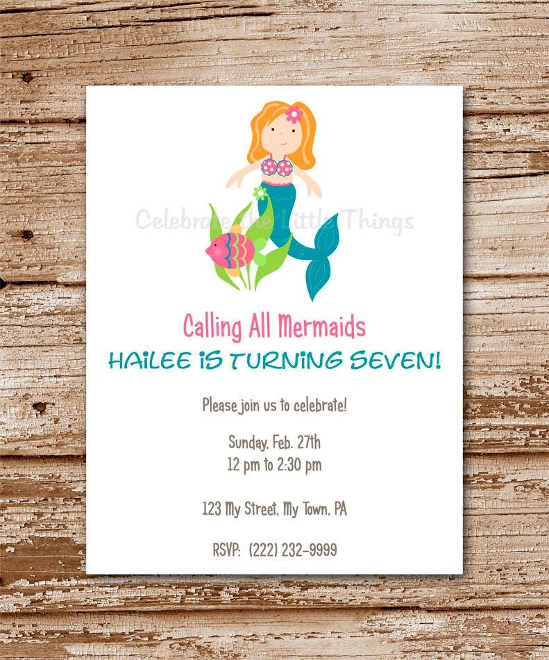 SET of 12 MERMAID Invitations : Choose Your Favorite Mermaid Il_170x135