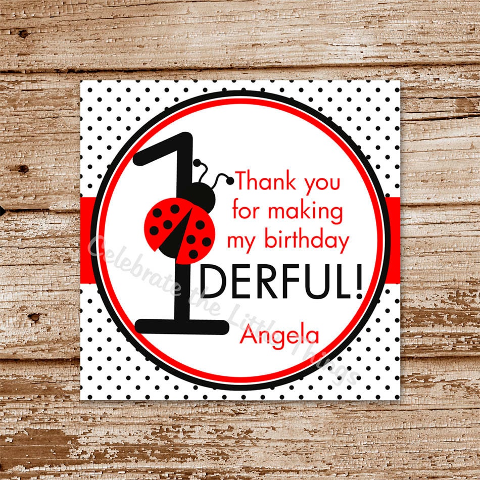 DIY Printable Classic LADYBUG Personalized Favor Tags, Stickers : Choose Your Age and Wording Il_170x135