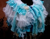 Shawl, seaweed and roses,capelet,mori girl, layers and frills,bustle skirt, shabby chic,white lace,gypsy,romance,wedding, women accessoires