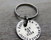 Postmarked with Love - Custom Keychain, Great for Anniversary or Wedding