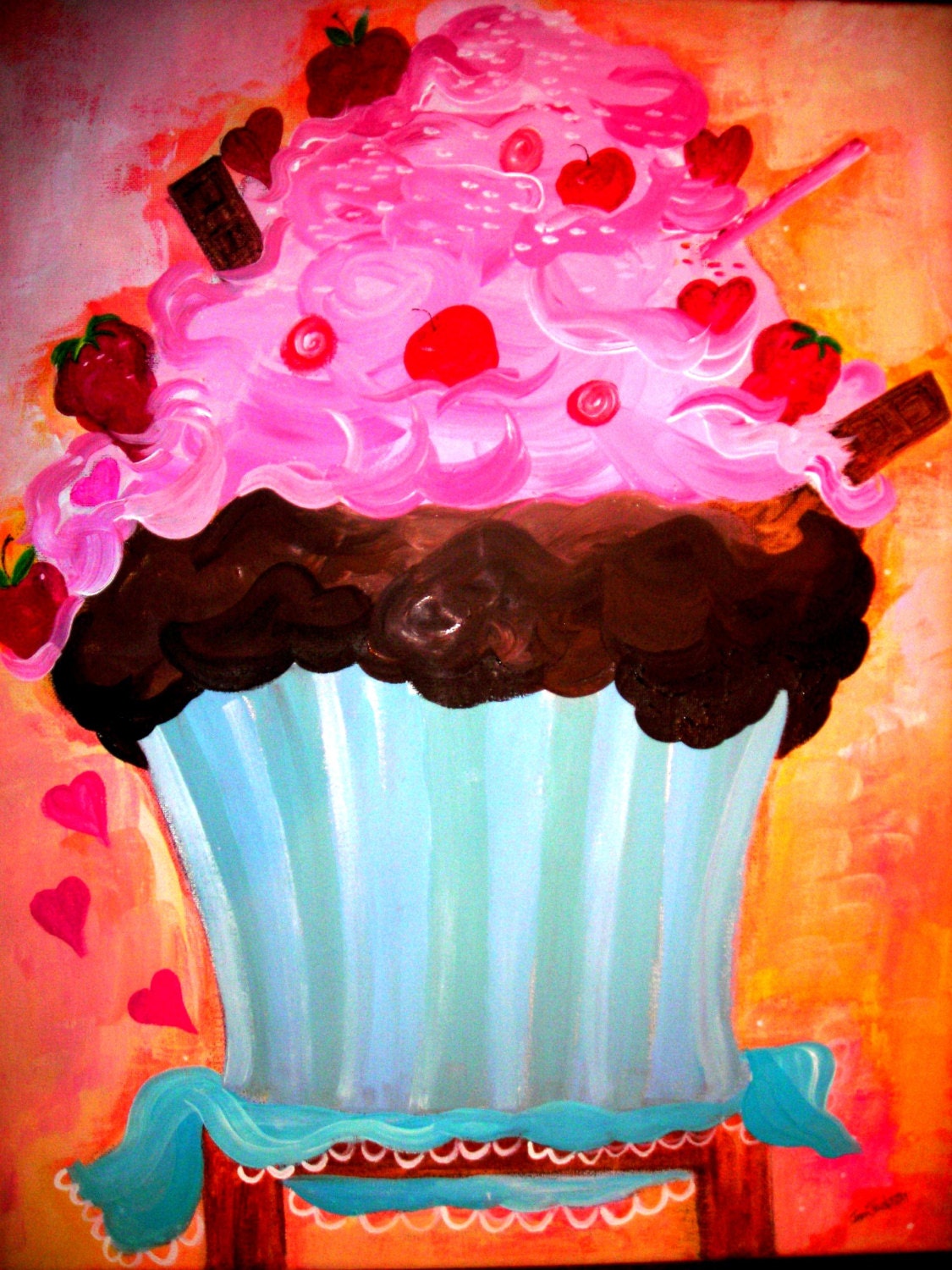 The Giant Strawberry Frosted Chocolate Cupcake 20x16