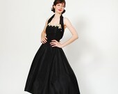 Vintage 1950s Dress - 50s Halter Dress - Rockabilly Princess