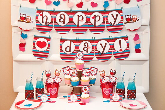Lil' HOOTS VALENTINES Collection - Printable Valentine's Day Decor Il_570xn