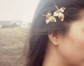Daphne II Leaf Bobby Pins Gold Leaf Bobby Pins Rustic Woodland Wedding Hair Accessories Grecian Hair Accessories Cute Adorable Dreamy