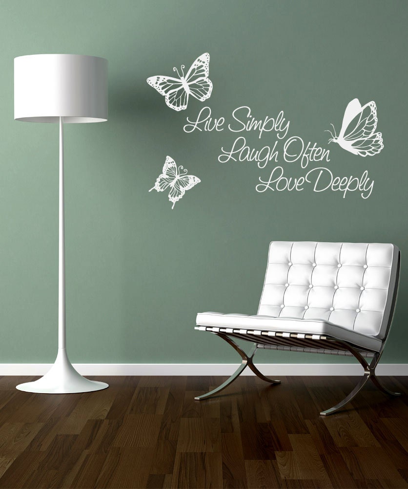 Vinyl Wall Decal Sticker Inspirational Quote Live Simply Laugh Ofter Love Deeply 1166m