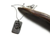 Om charm necklace, Om pendant necklace, Om dog tag necklace, dog tag pendant, zen pendant necklace