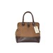 Alfie tan waxed canvas & dark brown leather bag
