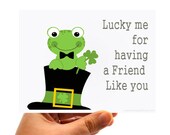 6 St Patrick day Cards, Lucky me for Having a Friend Like you Card A531 Il_170x135