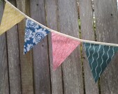 Bunting Flags Home Decoration Modern faded primary colors mustard, Monoco Blue, Jade and Red Il_170x135