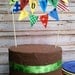 Cake Bunting Smash Cake topper custom colored hand painted fabric flags Personalized