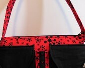 Black Red Bag Purse Grommet Tape Corset Zipper Snap Pouch Pocket Punk  Eyelet Twill Goth Lolita Handmade