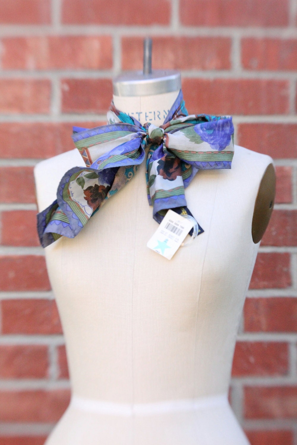 Vintage 90's Silk Floral Scarf by Oscar de la Renta