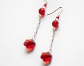 Red flower Earrings