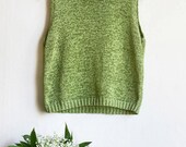Green Knit top - Sleeveless Salad green Tank Top
