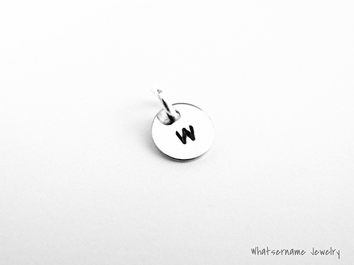 Silver Mini Initial Charm Hand Stamped