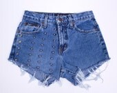 90s Upcyled Studded Cut Off Shorts