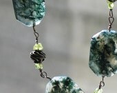 Moss Agate and Peridot Necklace