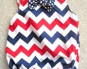 Red White and Blue Patriotic Baby Romper