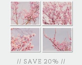 Collection of Four 8x10 prints - Spring Photography, Pink Flower Photography, Blossoms, Spring Decor, Girls Room Decor - Spring Blossom Set