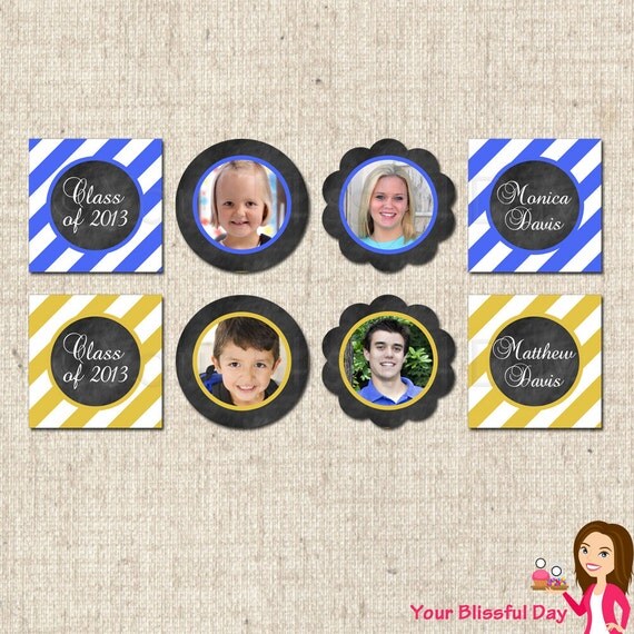 PRINTABLE Chalkboard Graduation Party Circles (Color of your choice) Il_570xn