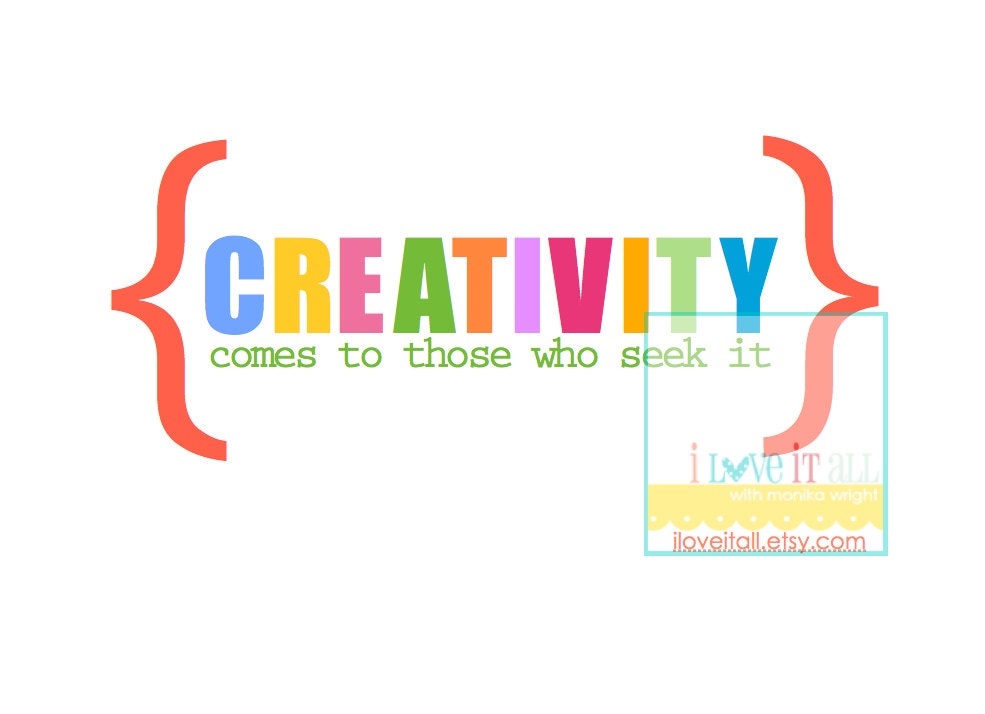 Classroom Creativity Wall Art Print . Back to School Teacher Gift . 8x10 . 5x7 // Red Blue Orange Rainbow Primary Colors // Art Poster Sign