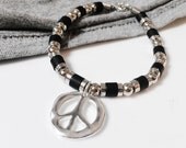 Peace Sign Bracelet Teen Girl Jewelry Teen Guy Men Women Hippie Jewelry Gift