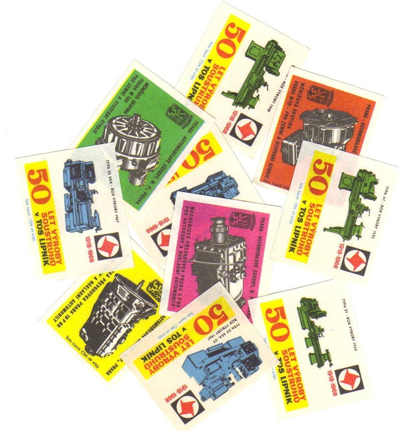 SALE 10 Vintage Matchbox Labels - Set 27
