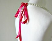 Strong PInk Necklace Pearl Necklace Wedding Jewelry Pearl Necklace Bridesmaid Jewelry Bridesmaid gifts