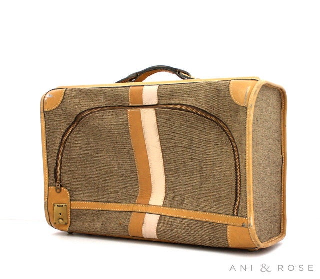 Vintage Leather and TWEED Neiman Marcus Suitcase
