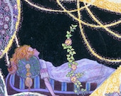 Grimm Brothers, Art Deco Sleeping Beauty A4 Print - NattyMatty