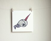 5x5 Luster Print - Little Narwhal