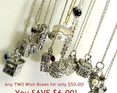 TWO Wish Boxes SAVE 6 BUCKS Prayer Box  Wish Box Locket Necklaces Hidden Secret Compartment