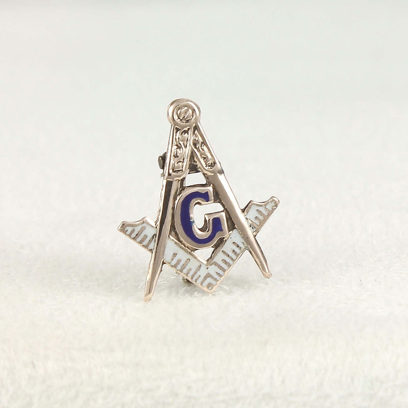Masonic Antique Lapel Pin - Sterling Silver