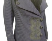 Gorgeous navy and black wool and velvet  jacket from the teens, 1910s, original tailored suit jacket