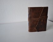 Large Leather Journal Sketchbook Chocolate Brown Bison with blank pages