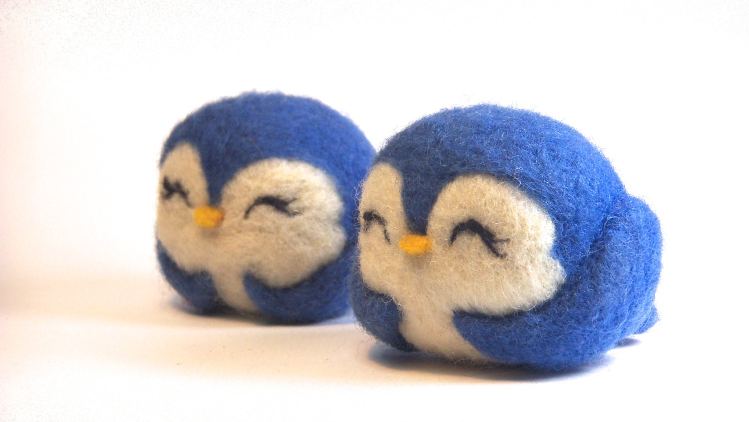 Bluebird - Needle Felted Bird - Bluebird of Happiness :) Wool Ball Bird Ornament