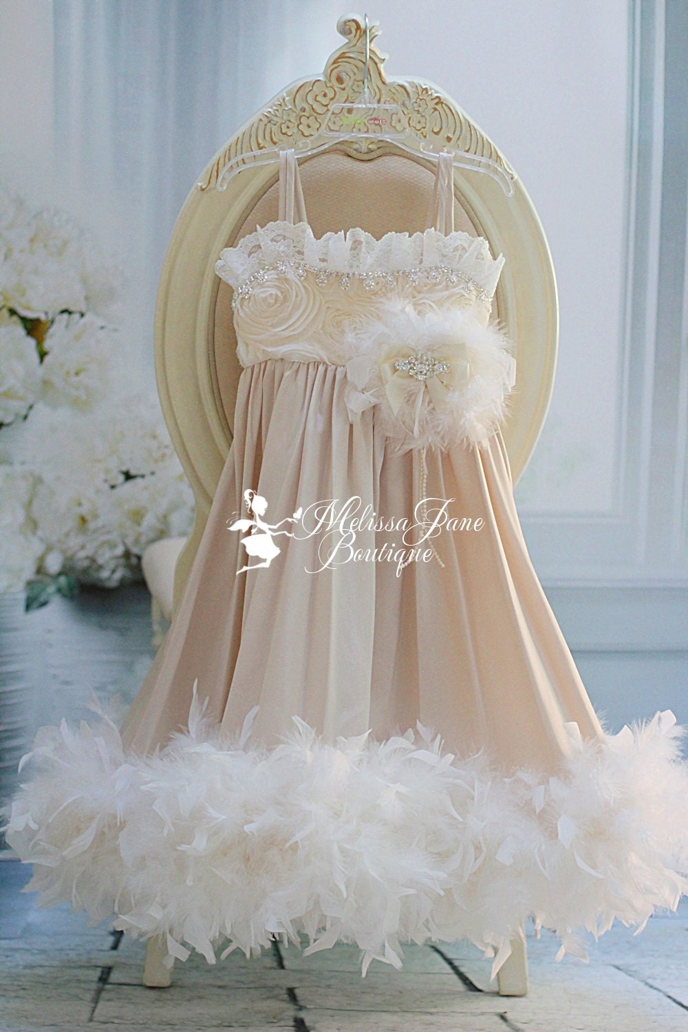 A Day To Dance Satin Rosette Flower Girl Dress