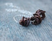 Chocolate Brown Keshi Pearl and Sterling Silver Necklace