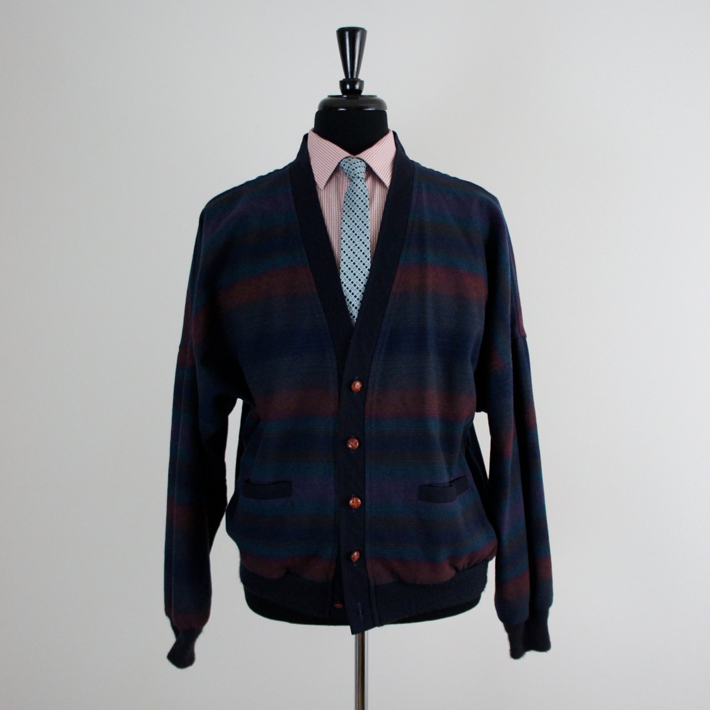 Vintage Pendleton Southwest Striped Wool Cardigan Sweater - XL