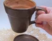 Flower Pot Mug in Molasses Brown over Sand