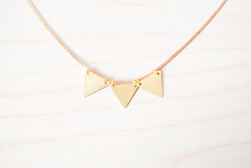 Golden Triangle Trio Bunting Necklace