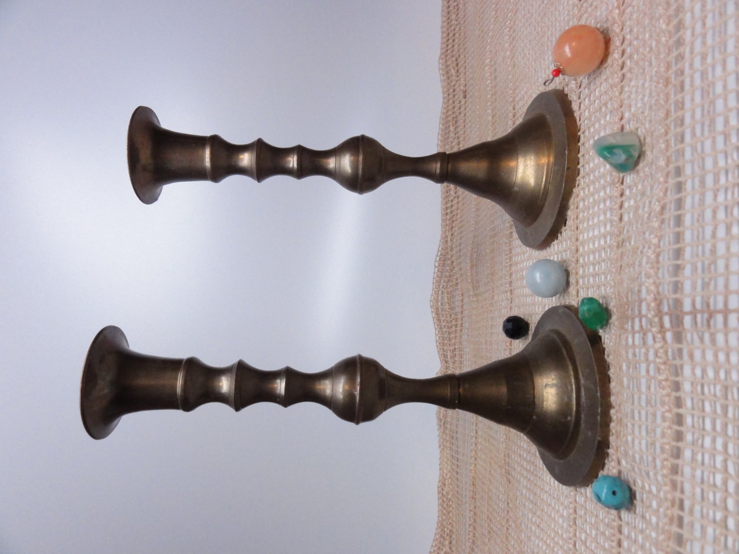 7 inch Curvy Brass Candlesticks