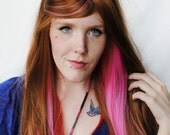 SALE - CANDY QUEEN wig // Brown Pink Red Hair // Long Straight wig