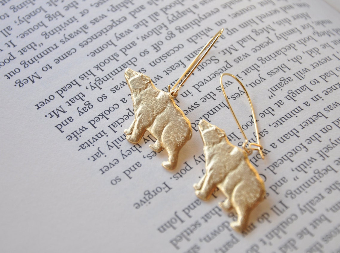 Gold Bear Earrings - Ursa Major - The Great Bear Constellation - The Big Dipper - Galaxy Jewelry - Cosmic Jewelry -