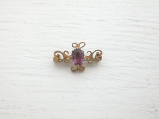 Vintage Amethyst Lingerie Pin Brooch Tiny