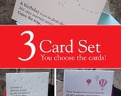 Set of 3 inspirational and funny quote cards, letterpress printed, eco-friendly