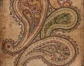 bohemian decor boho poster paisley colorful art 16 x 20 large format PRINT retro gypsy art