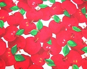 Apple Print Fabric, Sewing Notions, Yardage, 2 yd Remnant, Red Delicious Apples, Springs Industries, Sewing Supplies