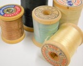 Vintage Wooden Thread Spools, Vintage Sewing Supplies, Clark's, Corticelli, Belding, Spools with Thread, Home Decor, Crafts
